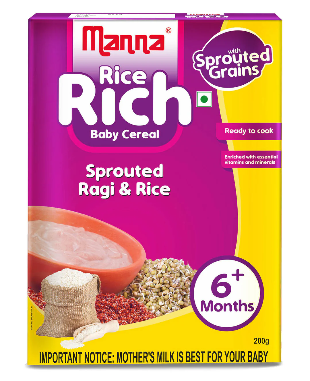 Manna Sprouted Ragi & Rice (6 Months)